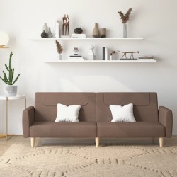 vidaXL Sofá cama de 2 plazas tela gris taupe