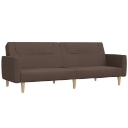 vidaXL Sofá cama de 2 plazas tela gris taupe