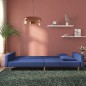 vidaXL Sofá cama de 2 plazas con dos almohadas tela azul vidaXL Sofá cama de 2 plazas con dos almohadas tela azul
