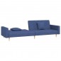 vidaXL Sofá cama de 2 plazas con dos almohadas tela azul vidaXL Sofá cama de 2 plazas con dos almohadas tela azul
