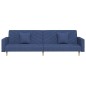 vidaXL Sofá cama de 2 plazas con dos almohadas tela azul vidaXL Sofá cama de 2 plazas con dos almohadas tela azul
