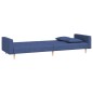 vidaXL Sofá cama de 2 plazas con dos almohadas tela azul vidaXL Sofá cama de 2 plazas con dos almohadas tela azul