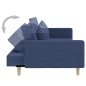 vidaXL Sofá cama de 2 plazas con dos almohadas tela azul vidaXL Sofá cama de 2 plazas con dos almohadas tela azul