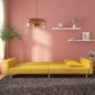 vidaXL Sofá cama de 2 plazas con dos almohadas tela color amarillo vidaXL Sofá cama de 2 plazas con dos almohadas tela color amarillo