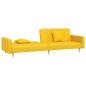 vidaXL Sofá cama de 2 plazas con dos almohadas tela color amarillo vidaXL Sofá cama de 2 plazas con dos almohadas tela color amarillo