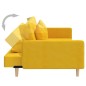 vidaXL Sofá cama de 2 plazas con dos almohadas tela color amarillo vidaXL Sofá cama de 2 plazas con dos almohadas tela color amarillo