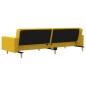 vidaXL Sofá cama de 2 plazas con dos almohadas tela color amarillo vidaXL Sofá cama de 2 plazas con dos almohadas tela color amarillo