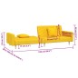 vidaXL Sofá cama de 2 plazas con dos almohadas tela color amarillo vidaXL Sofá cama de 2 plazas con dos almohadas tela color amarillo
