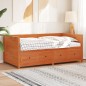 vidaXL Sofá cama de madera maciza de pino marrón cera 100x200 cm