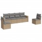 vidaXL Juego de sofás jardín con cojines 6 pzas ratán sintético beige vidaXL Juego de sofás jardín con cojines 6 pzas ratán sintético beige