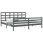 vidaXL Estructura de cama con cabecero madera maciza gris 200x200 cm vidaXL Estructura de cama con cabecero madera maciza gris 200x200 cm