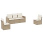 vidaXL Juego de sofás jardín con cojines 5 pzas ratán sintético beige vidaXL Juego de sofás jardín con cojines 5 pzas ratán sintético beige