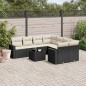 vidaXL Set de sofás de jardín 8 piezas y cojines ratán sintético negro vidaXL Set de sofás de jardín 8 piezas y cojines ratán sintético negro