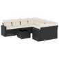 vidaXL Set de sofás de jardín 8 piezas y cojines ratán sintético negro vidaXL Set de sofás de jardín 8 piezas y cojines ratán sintético negro