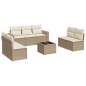 vidaXL Juego de sofás de jardín con cojines beige 8 pzas ratán PE vidaXL Juego de sofás de jardín con cojines beige 8 pzas ratán PE
