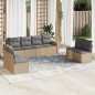 vidaXL Set de sofás de jardín 9 pzas con cojines ratán sintético beige
