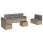 vidaXL Set de sofás de jardín 9 pzas con cojines ratán sintético beige