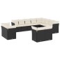 vidaXL Set de sofás de jardín 12 piezas cojines ratán sintético negro vidaXL Set de sofás de jardín 12 piezas cojines ratán sintético negro