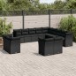 vidaXL Set de sofás de jardín y cojines 13 pzas ratán sintético negro vidaXL Set de sofás de jardín y cojines 13 pzas ratán sintético negro