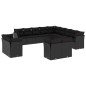 vidaXL Set de sofás de jardín y cojines 13 pzas ratán sintético negro vidaXL Set de sofás de jardín y cojines 13 pzas ratán sintético negro