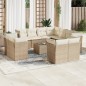 vidaXL Set de sofás de jardín 12 pzas y cojines ratán sintético marrón vidaXL Set de sofás de jardín 12 pzas y cojines ratán sintético marrón