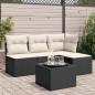 vidaXL Set de muebles de jardín 5 pzas y cojines ratán sintético negro