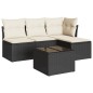 vidaXL Set de muebles de jardín 5 pzas y cojines ratán sintético negro