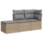 vidaXL Juego de sofás de jardín con cojines beige 3 pzas ratán PE vidaXL Juego de sofás de jardín con cojines beige 3 pzas ratán PE