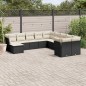 vidaXL Set de sofás de jardín 11 pzas y cojines ratán sintético negro vidaXL Set de sofás de jardín 11 pzas y cojines ratán sintético negro