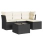 vidaXL Set de muebles de jardín 5 pzas y cojines ratán sintético negro
