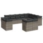 vidaXL Set de sofás de jardín 12 pzas con cojines ratán sintético gris vidaXL Set de sofás de jardín 12 pzas con cojines ratán sintético gris