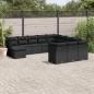 vidaXL Set de sofás de jardín 12 piezas cojines ratán sintético negro vidaXL Set de sofás de jardín 12 piezas cojines ratán sintético negro