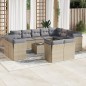 vidaXL Set sofás de jardín con cojines 13 pzas ratán sintético beige vidaXL Set sofás de jardín con cojines 13 pzas ratán sintético beige