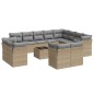 vidaXL Set sofás de jardín con cojines 13 pzas ratán sintético beige vidaXL Set sofás de jardín con cojines 13 pzas ratán sintético beige