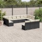 vidaXL Set de sofás de jardín y cojines 13 pzas ratán sintético negro vidaXL Set de sofás de jardín y cojines 13 pzas ratán sintético negro