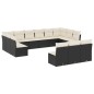 vidaXL Set de sofás de jardín y cojines 13 pzas ratán sintético negro vidaXL Set de sofás de jardín y cojines 13 pzas ratán sintético negro