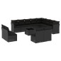 vidaXL Set de sofás de jardín y cojines 13 pzas ratán sintético negro vidaXL Set de sofás de jardín y cojines 13 pzas ratán sintético negro