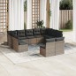vidaXL Set de sofás de jardín 11 pzas y cojines ratán sintético gris vidaXL Set de sofás de jardín 11 pzas y cojines ratán sintético gris