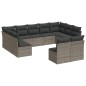 vidaXL Set de sofás de jardín 11 pzas y cojines ratán sintético gris vidaXL Set de sofás de jardín 11 pzas y cojines ratán sintético gris