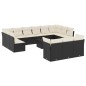 vidaXL Set sofás de jardín 14 pzas con cojines ratán sintético negro vidaXL Set sofás de jardín 14 pzas con cojines ratán sintético negro