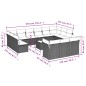 vidaXL Set sofás de jardín 14 pzas con cojines ratán sintético negro vidaXL Set sofás de jardín 14 pzas con cojines ratán sintético negro