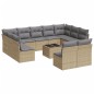 vidaXL Set de sofás de jardín 12 pzas y cojines ratán sintético marrón vidaXL Set de sofás de jardín 12 pzas y cojines ratán sintético marrón