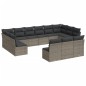 vidaXL Set sofás de jardín con cojines 13 piezas ratán sintético gris vidaXL Set sofás de jardín con cojines 13 piezas ratán sintético gris