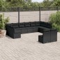 vidaXL Set de sofás de jardín 12 piezas cojines ratán sintético negro vidaXL Set de sofás de jardín 12 piezas cojines ratán sintético negro