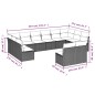 vidaXL Set de sofás de jardín 12 piezas cojines ratán sintético negro vidaXL Set de sofás de jardín 12 piezas cojines ratán sintético negro