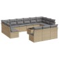 vidaXL Set sofás de jardín 14 pzas con cojines ratán sintético beige vidaXL Set sofás de jardín 14 pzas con cojines ratán sintético beige