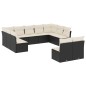 vidaXL Set de sofás de jardín 11 pzas y cojines ratán sintético negro vidaXL Set de sofás de jardín 11 pzas y cojines ratán sintético negro