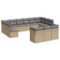 vidaXL Set sofás de jardín con cojines 13 pzas ratán sintético beige vidaXL Set sofás de jardín con cojines 13 pzas ratán sintético beige
