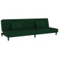 vidaXL Sofá cama de 2 plazas con dos almohadas terciopelo verde oscuro vidaXL Sofá cama de 2 plazas con dos almohadas terciopelo verde oscuro