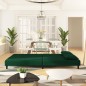 vidaXL Sofá cama de 2 plazas con dos almohadas terciopelo verde oscuro vidaXL Sofá cama de 2 plazas con dos almohadas terciopelo verde oscuro